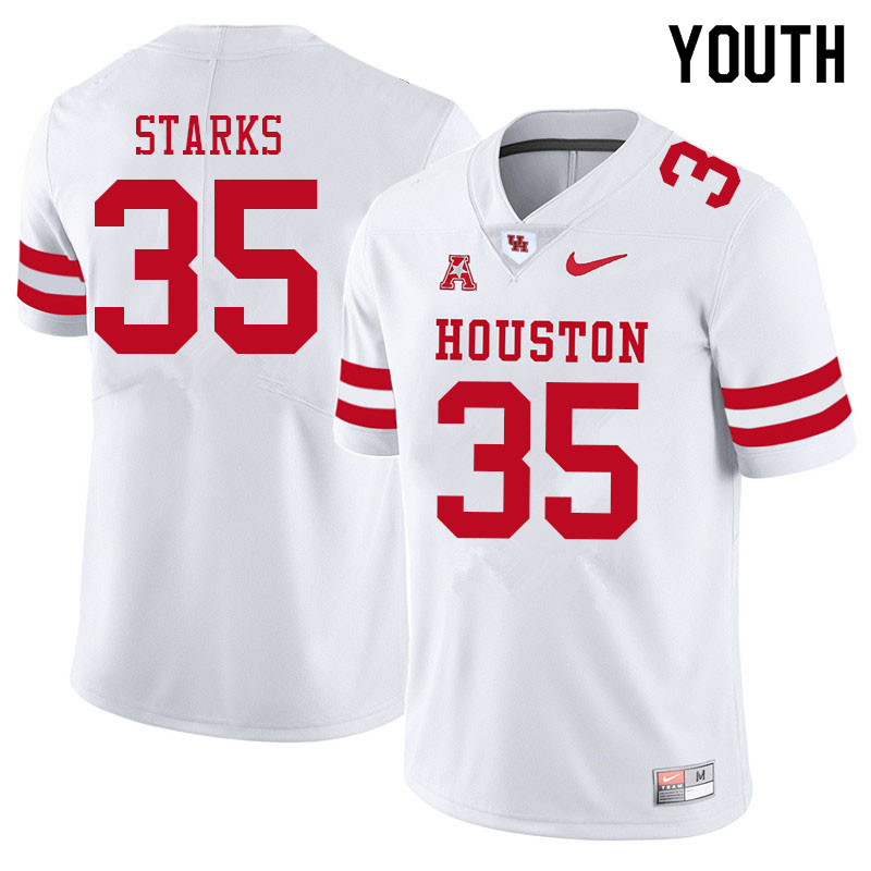 Youth #35 Jamel Starks Houston Cougars College Football Jerseys Sale-White - Click Image to Close